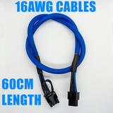 16awg 60cm PCI-E cable 6 pin male to 6+2 pin male breakout cable - AndoVolution Australia