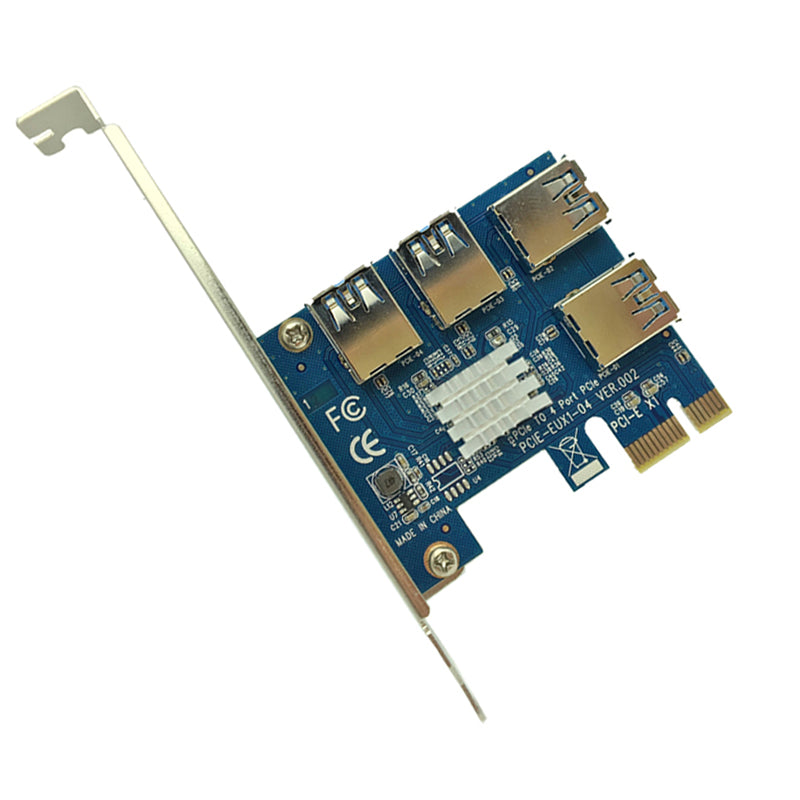 PCI-E Adapter 1 Turn 4 PCI-E Slot One to Four USB 3.0 Mining Card - AndoVolution Australia - GPU Risers - crypto mining - Located: North Lakes, Brisbane, QLD, Australia